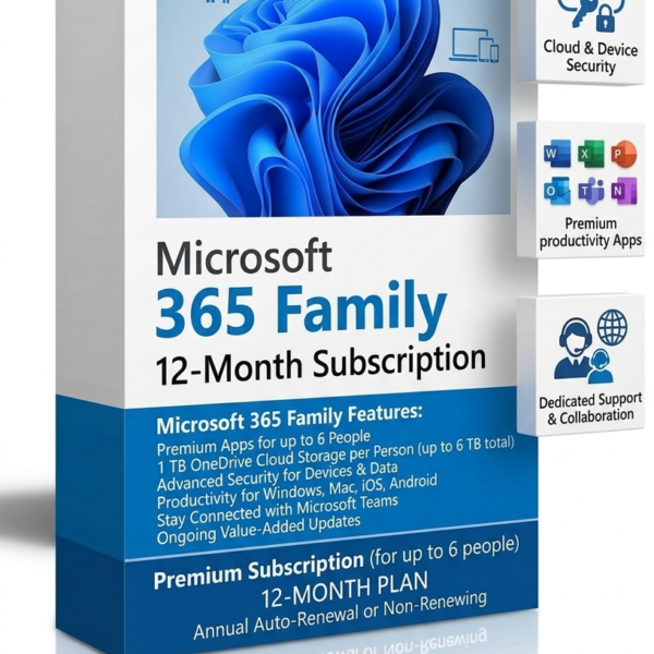 Microsoft 365 Family — 12-Month Subscription