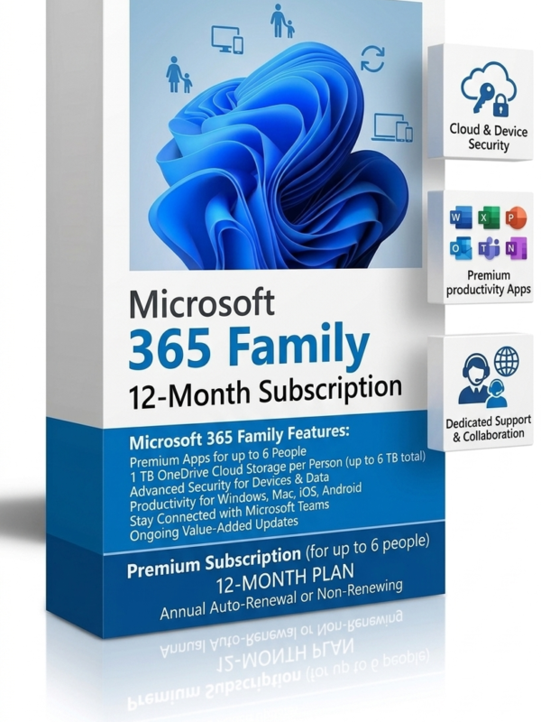 Microsoft 365 Family — 12-Month Subscription