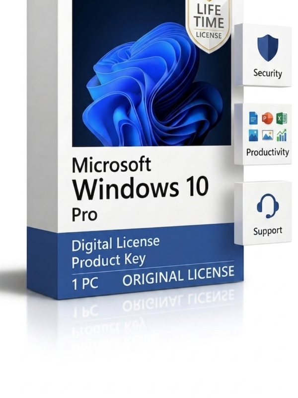 Windows 10 Pro Product Key – Original License for 32/64 Bit (Lifetime)