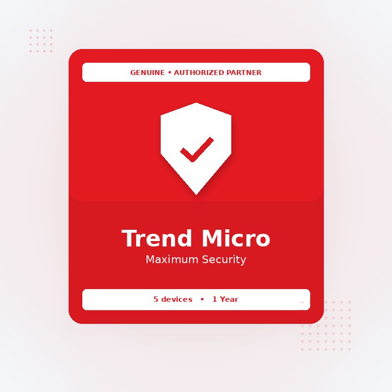 Trend Micro Maximum Security – 1 Year 5 Devices Internet Suite